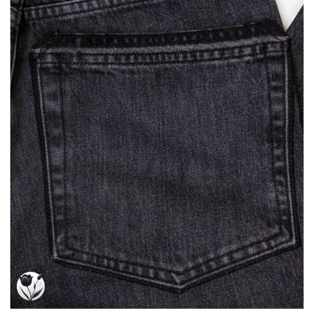 NWT EB Denim Black Two Jean Size 27 Inseam 33 High Rise Straight Made in USA - Picture 4 of 11